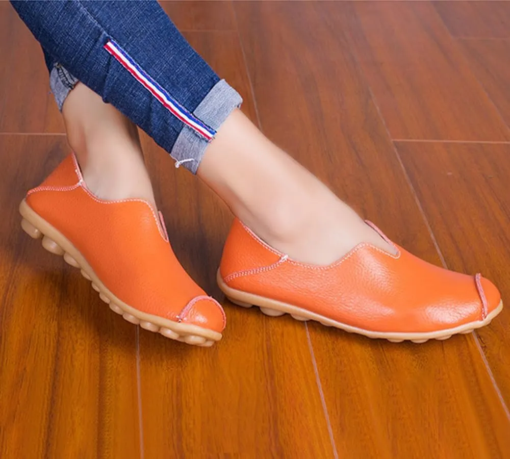 Ulalaza Women's Loafers Flats Shoes Slip On Lightweight Casual Round Toe Business Work Shoes Anti-Slip Low Heels Chunky Platform Comfort Walking Shoes