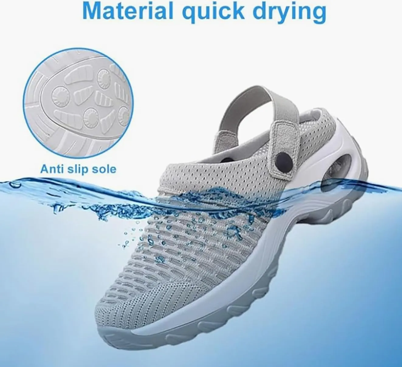 Unisex-Adult Air Cushion Support Orthopedic Clogs Reduce Back and Knee Stress All Terrain Clogs Road Shoes Walking Slippers Sandals