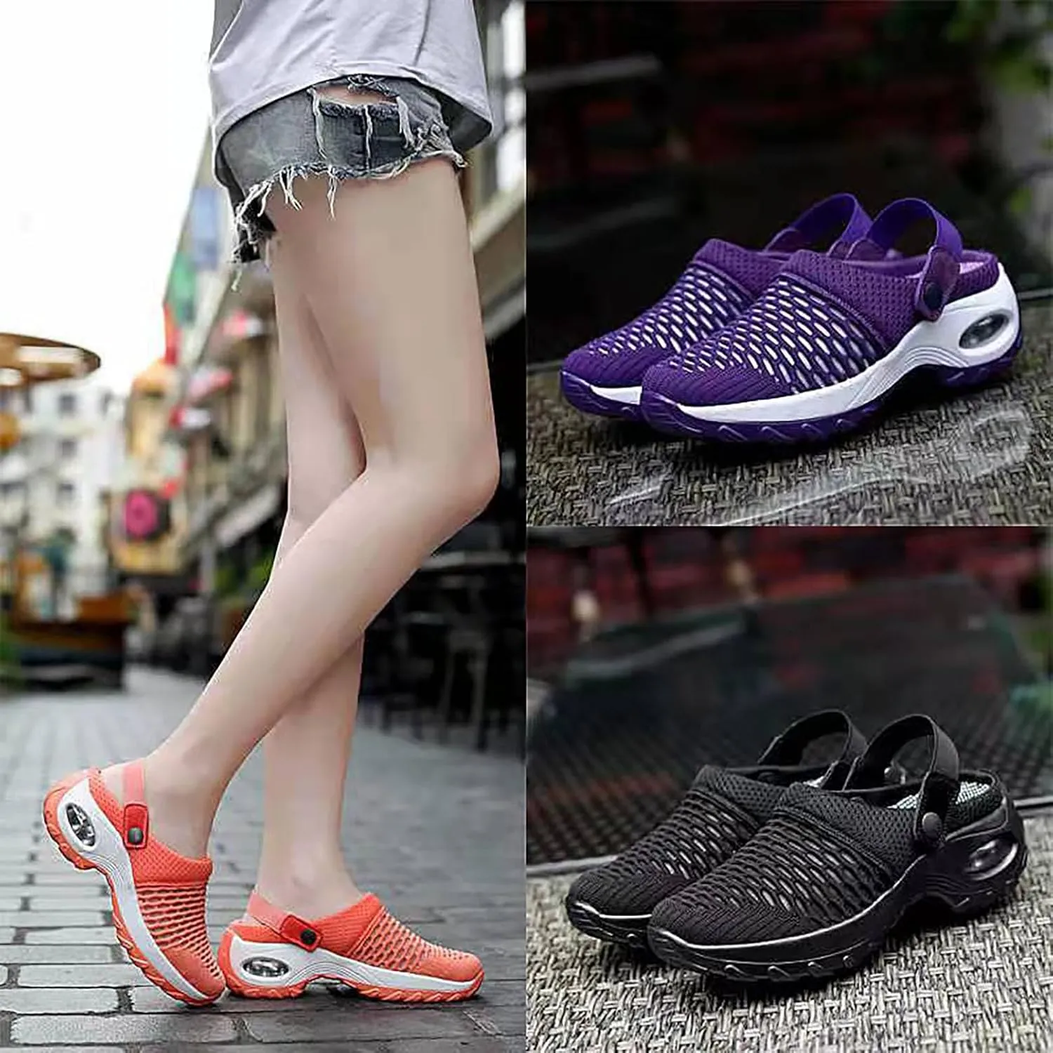 Unisex-Adult Air Cushion Support Orthopedic Clogs Reduce Back and Knee Stress All Terrain Clogs Road Shoes Walking Slippers Sandals