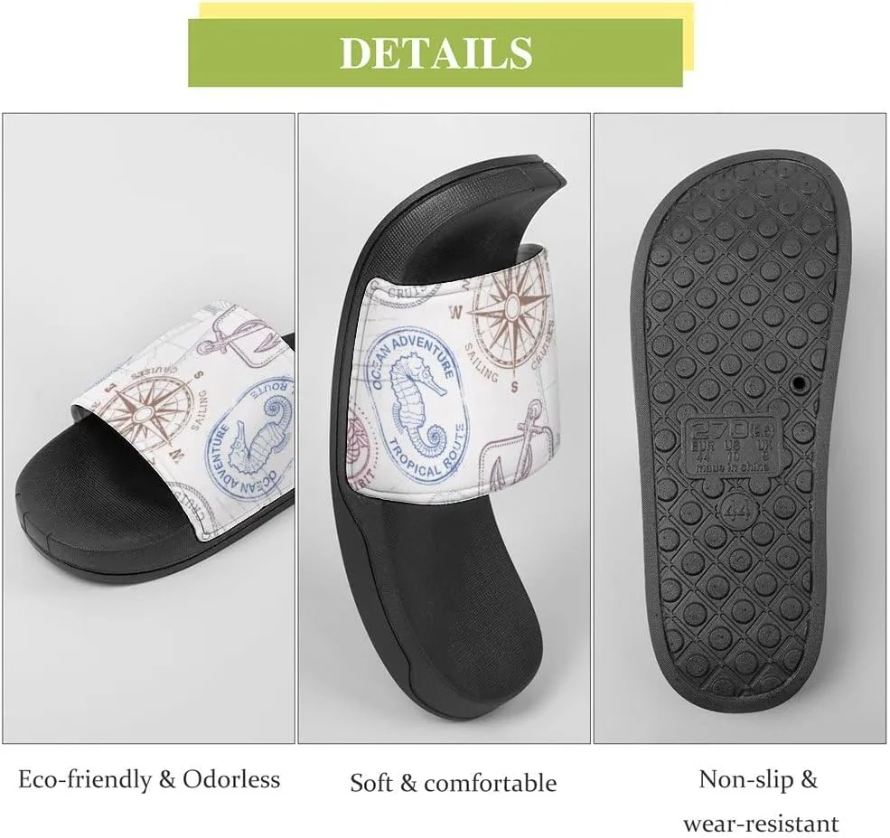 Unisex Slides for Women Men, Comfortable Slippers Slides, Non-slip Shower Shoes House Fashion Thick for Indoor & Outdoor（23062506）