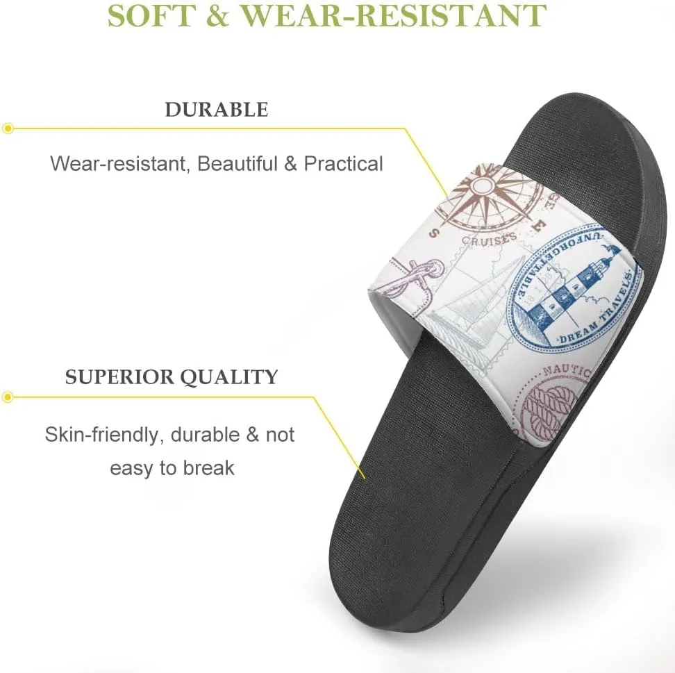 Unisex Slides for Women Men, Comfortable Slippers Slides, Non-slip Shower Shoes House Fashion Thick for Indoor & Outdoor（23062506）