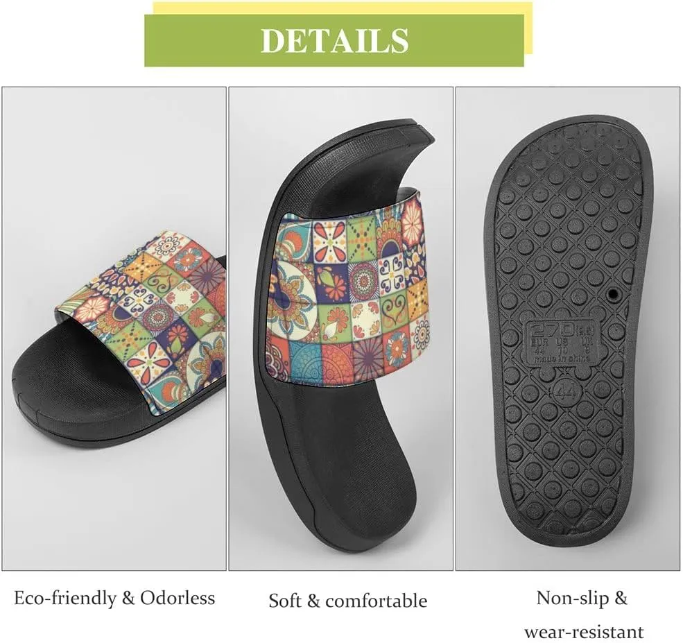 Unisex Slides for Women Men, Comfortable Slippers Slides, Non-slip Shower Shoes House Fashion Thick for Indoor & Outdoor（24061803）