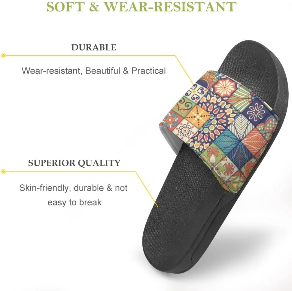 Unisex Slides for Women Men, Comfortable Slippers Slides, Non-slip Shower Shoes House Fashion Thick for Indoor & Outdoor（24061803）