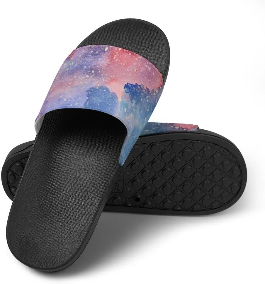 Unisex Slides for Women Men, Comfortable Slippers Slides, Non-slip Shower Shoes House Fashion Thick for Indoor & Outdoor（24062701）