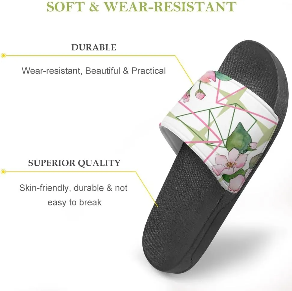 Unisex Slides for Women Men, Comfortable Slippers Slides, Non-slip Shower Shoes House Fashion Thick for Indoor & Outdoor（24080203）