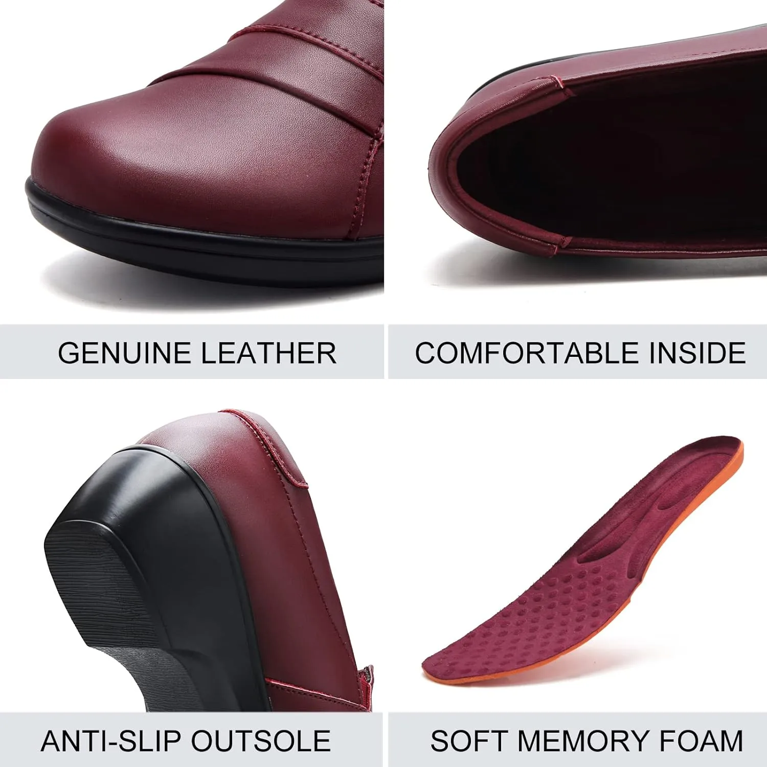 UZB Loafers for Women Dress Shoes Low Heel Slip On Shoes Casual Work Office Dressy Shoes