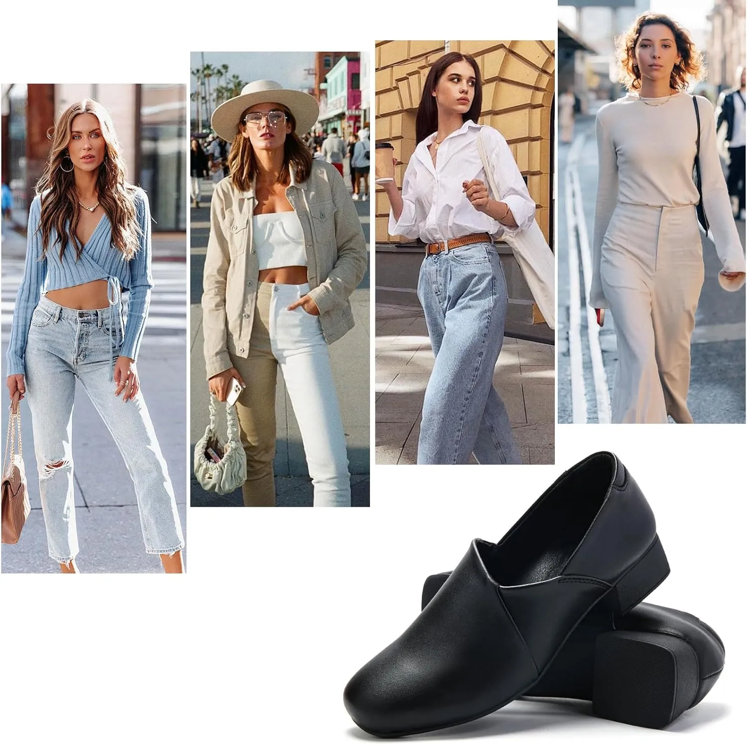UZB Loafers for Women Dress Shoes Slip On Shoes Low Heel Casual Work Office Dressy Shoes