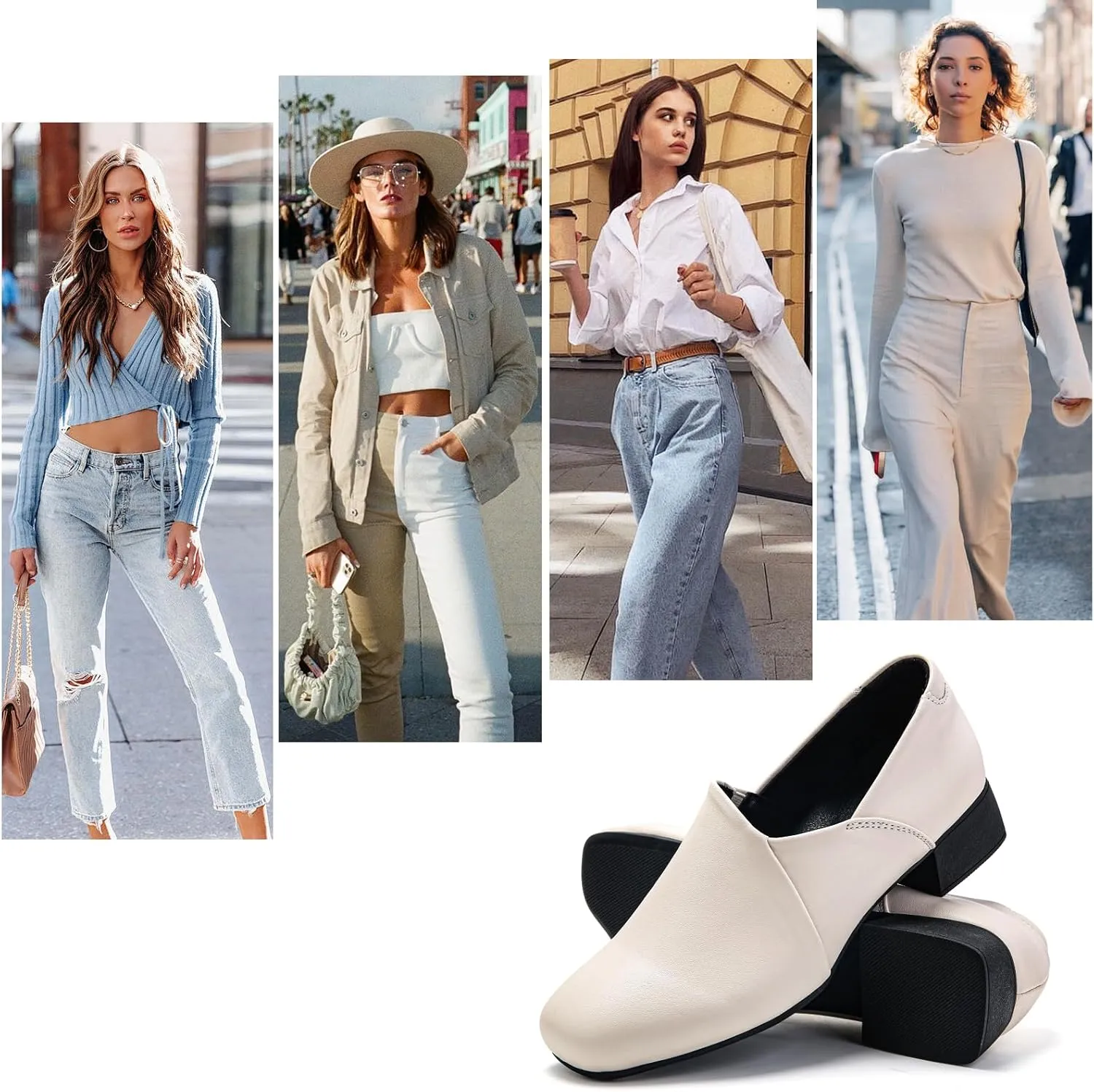 UZB Loafers for Women Dress Shoes Slip On Shoes Low Heel Casual Work Office Dressy Shoes