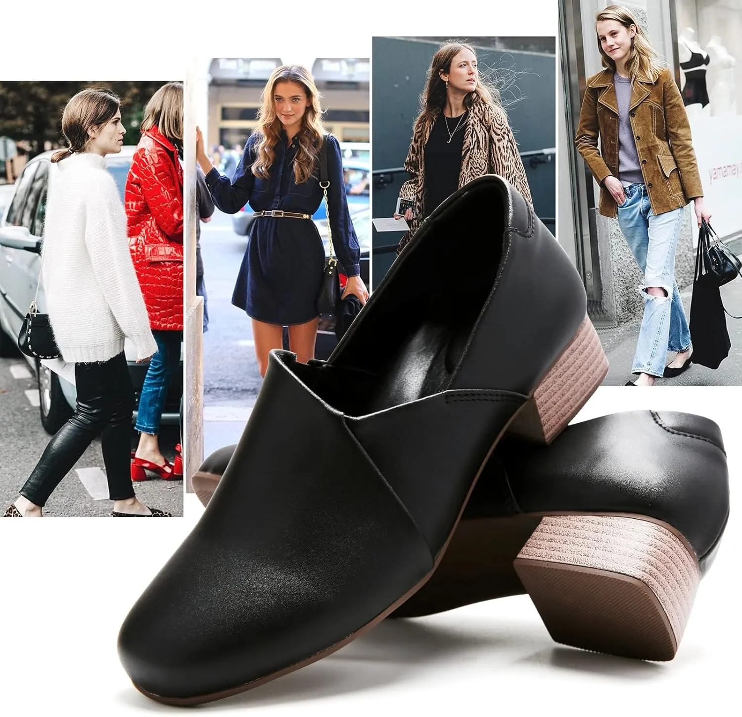 UZB Loafers for Women Dress Shoes Slip On Shoes Low Heel Casual Work Office Dressy Shoes