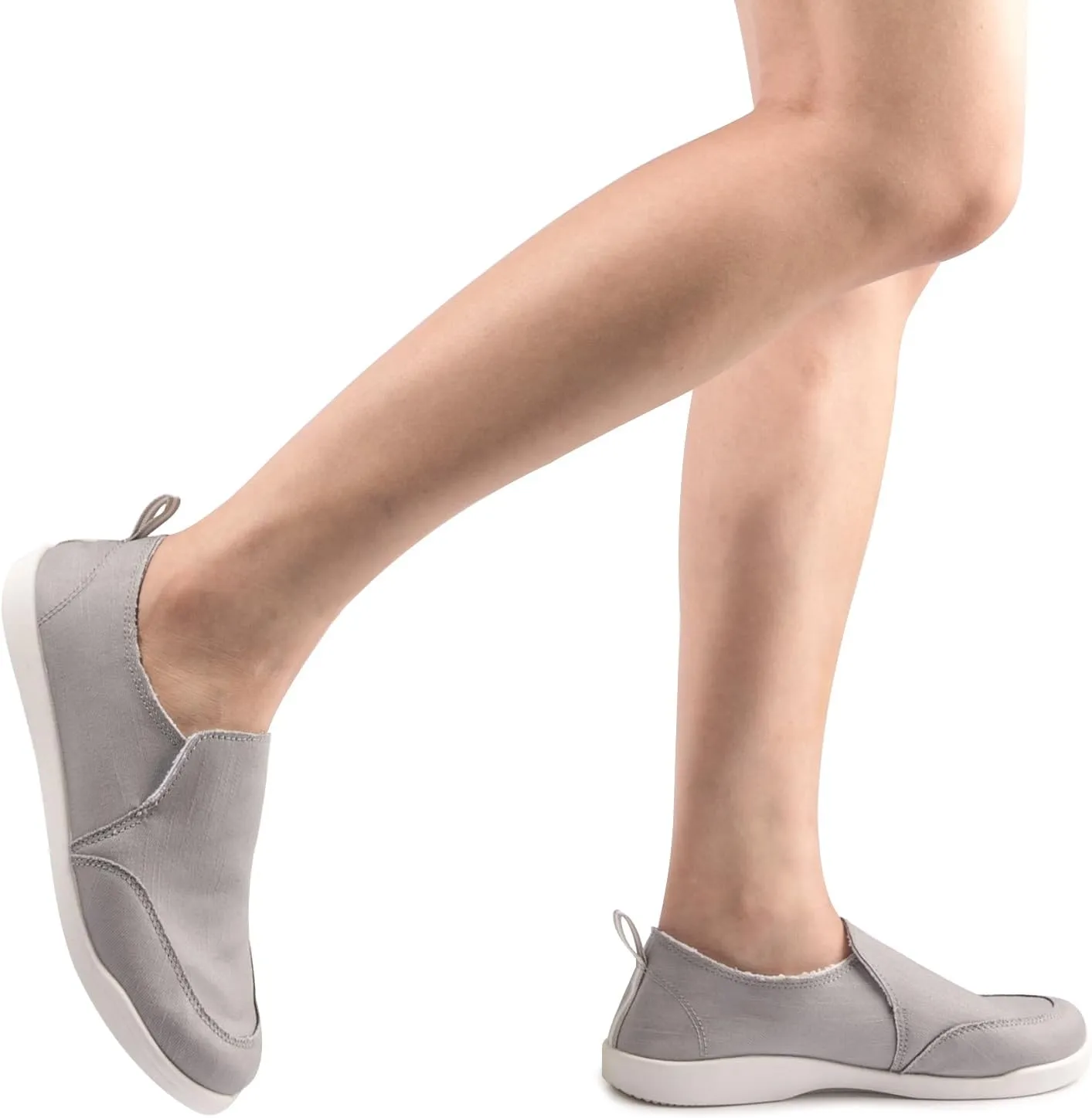 Vanessa Women's Slip On Canvas Sneakers with Arch Support Insoles Low Top Casual Walking Shoes Comfy Fashion Loafers