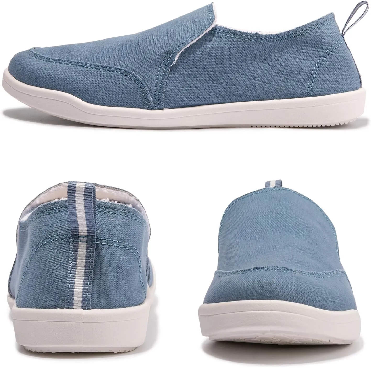 Vanessa Women's Slip On Canvas Sneakers with Arch Support Insoles Low Top Casual Walking Shoes Comfy Fashion Loafers