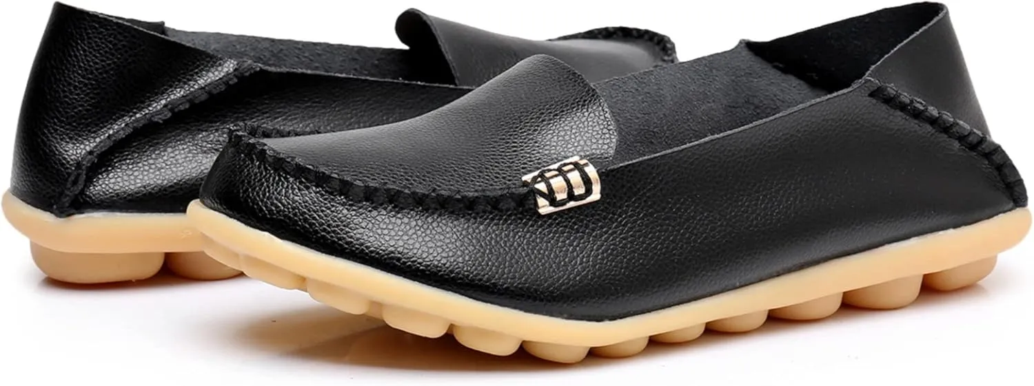 VenusCelia Women's Natural 2 Comfort Walking Flat Loafer
