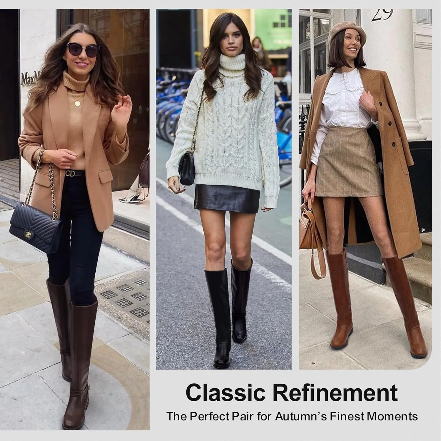 Vepose Women's Riding Knee High Boots Calf Tall Stretch Retro Low Heel 952 Boots with Zipper