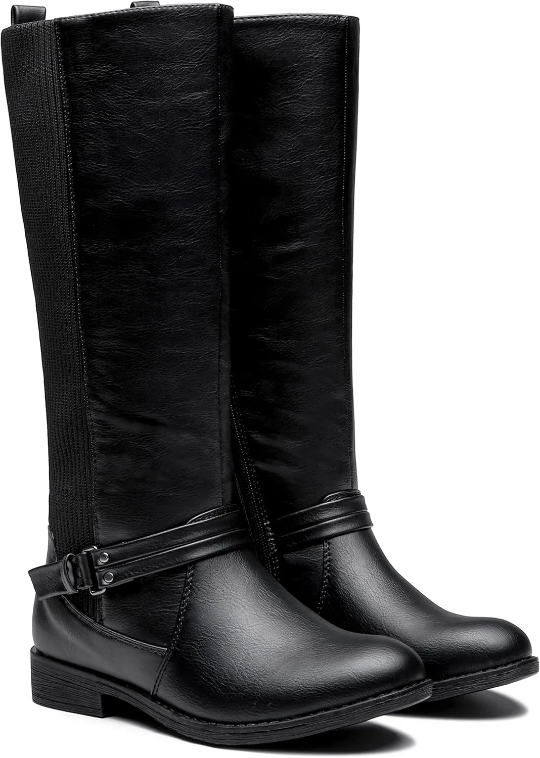 Vepose Women's Riding Knee High Boots Calf Tall Stretch Retro Low Heel 952 Boots with Zipper