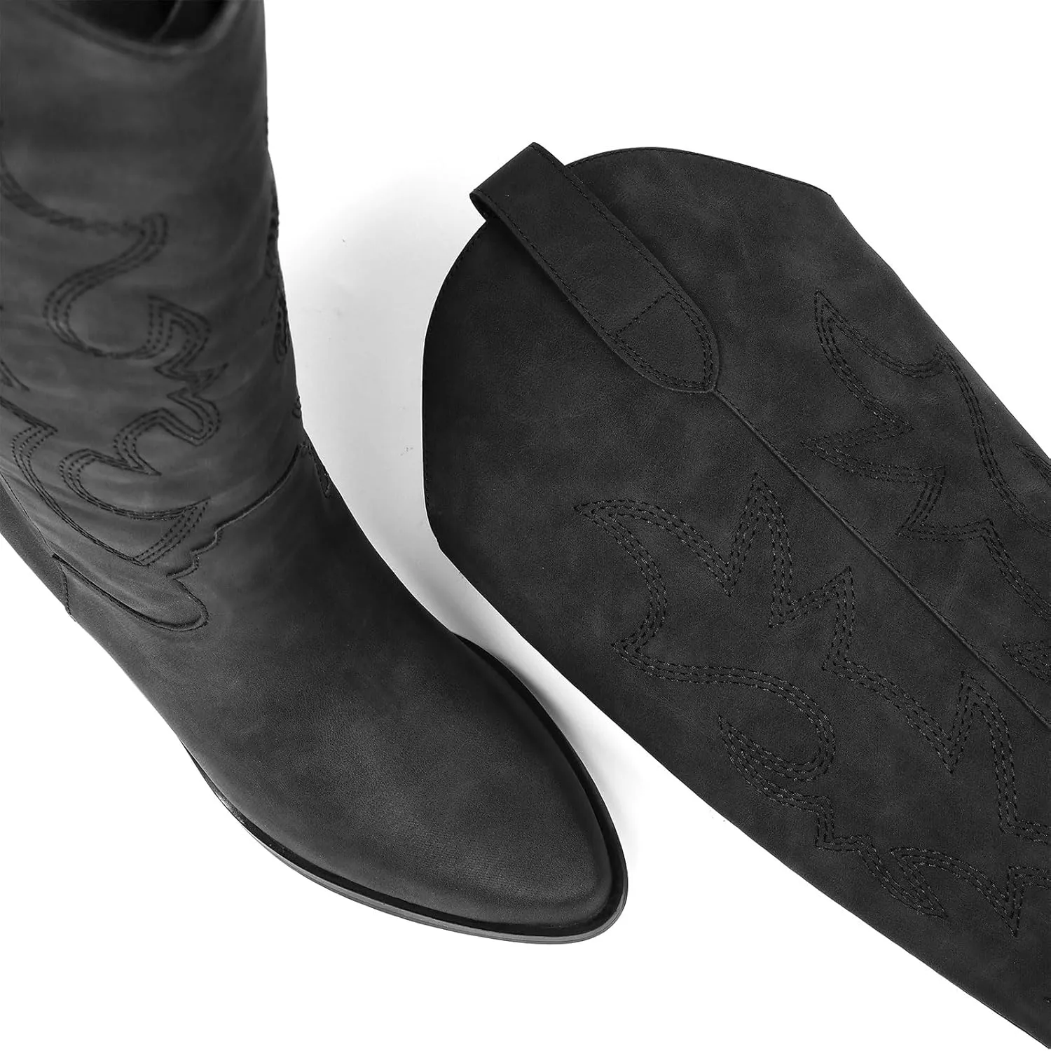 VIMISAOI Cowboy Boots for Women - Knee High, Pointed Toe, Wide Calf Western White Cowgirl Tall Boots