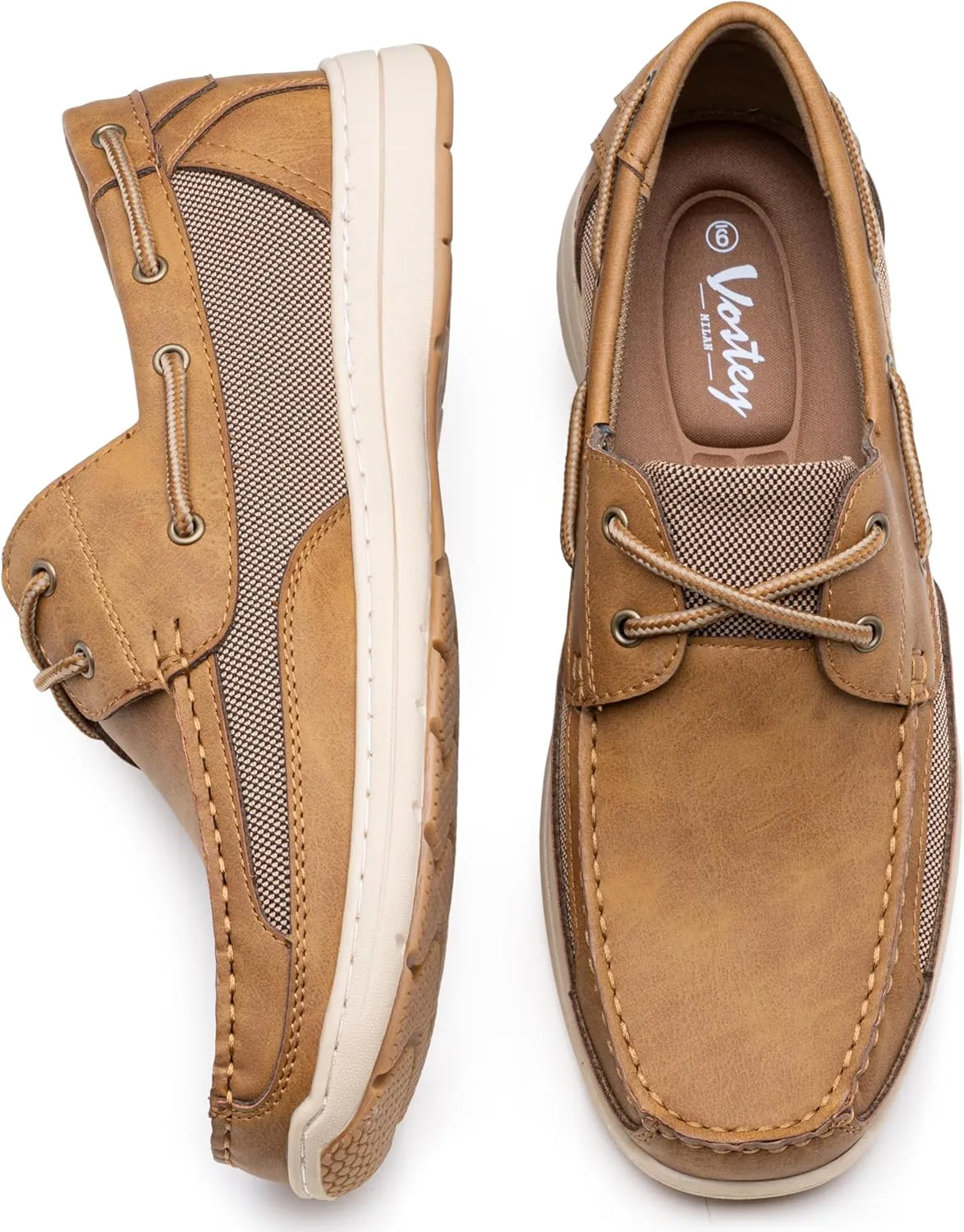 Vostey Men's Loafers & Slip-ons 3-Eye Boat Shoes Men Comfortable Casual Loafers for Men
