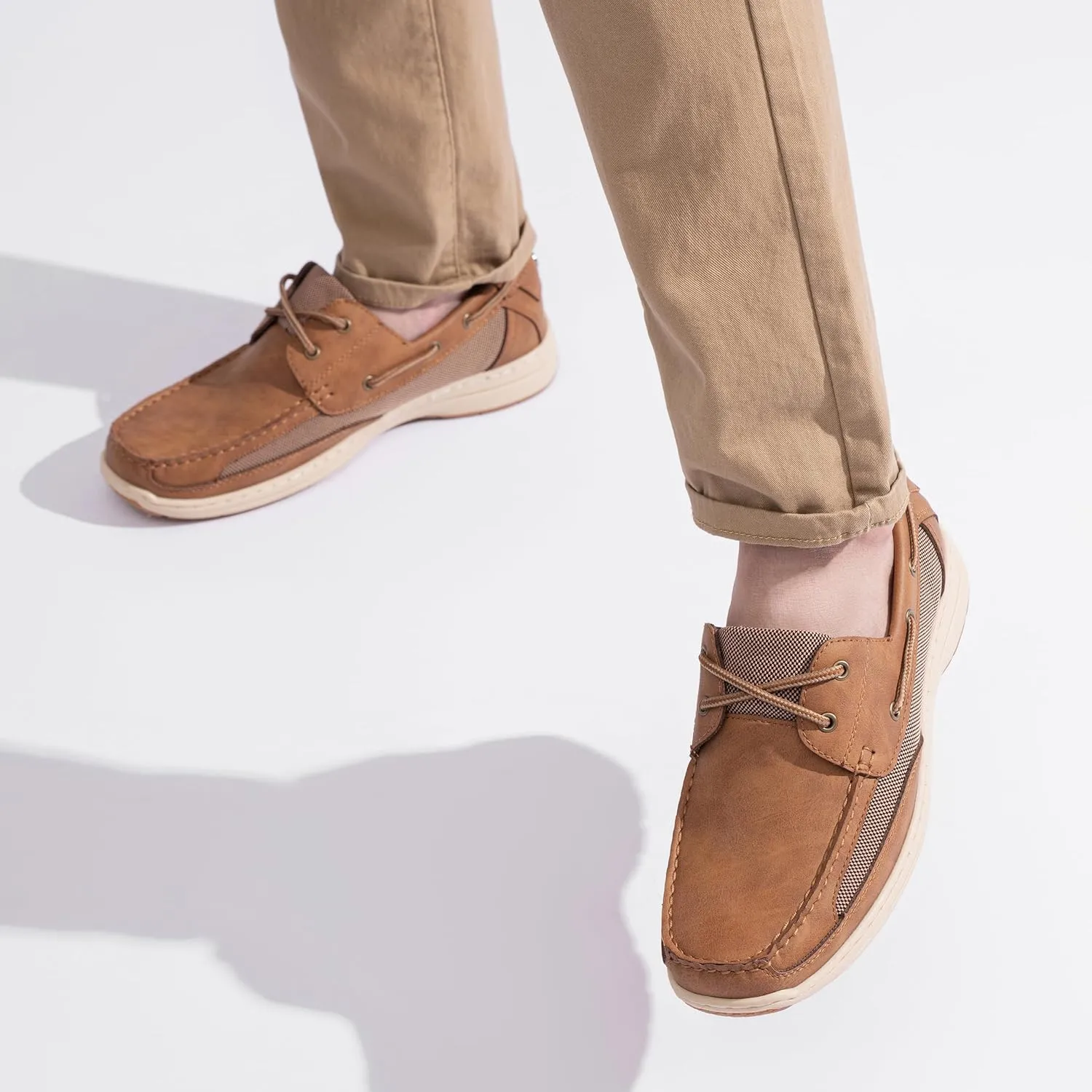 Vostey Men's Loafers & Slip-ons 3-Eye Boat Shoes Men Comfortable Casual Loafers for Men