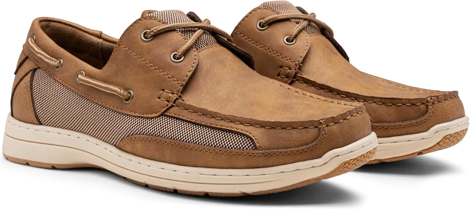 Vostey Men's Loafers & Slip-ons 3-Eye Boat Shoes Men Comfortable Casual Loafers for Men