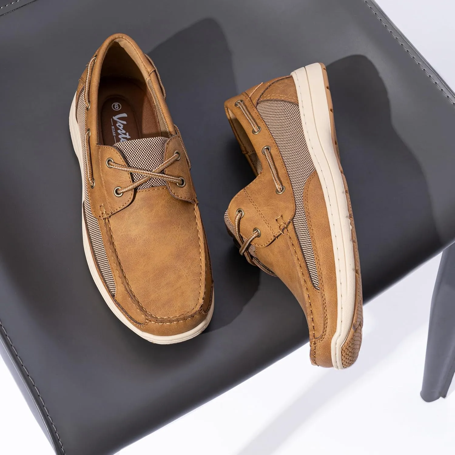 Vostey Men's Loafers & Slip-ons 3-Eye Boat Shoes Men Comfortable Casual Loafers for Men