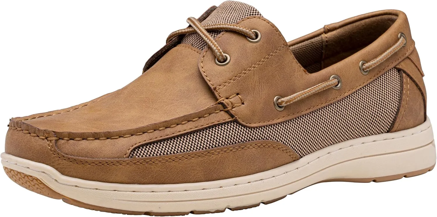 Vostey Men's Loafers & Slip-ons 3-Eye Boat Shoes Men Comfortable Casual Loafers for Men