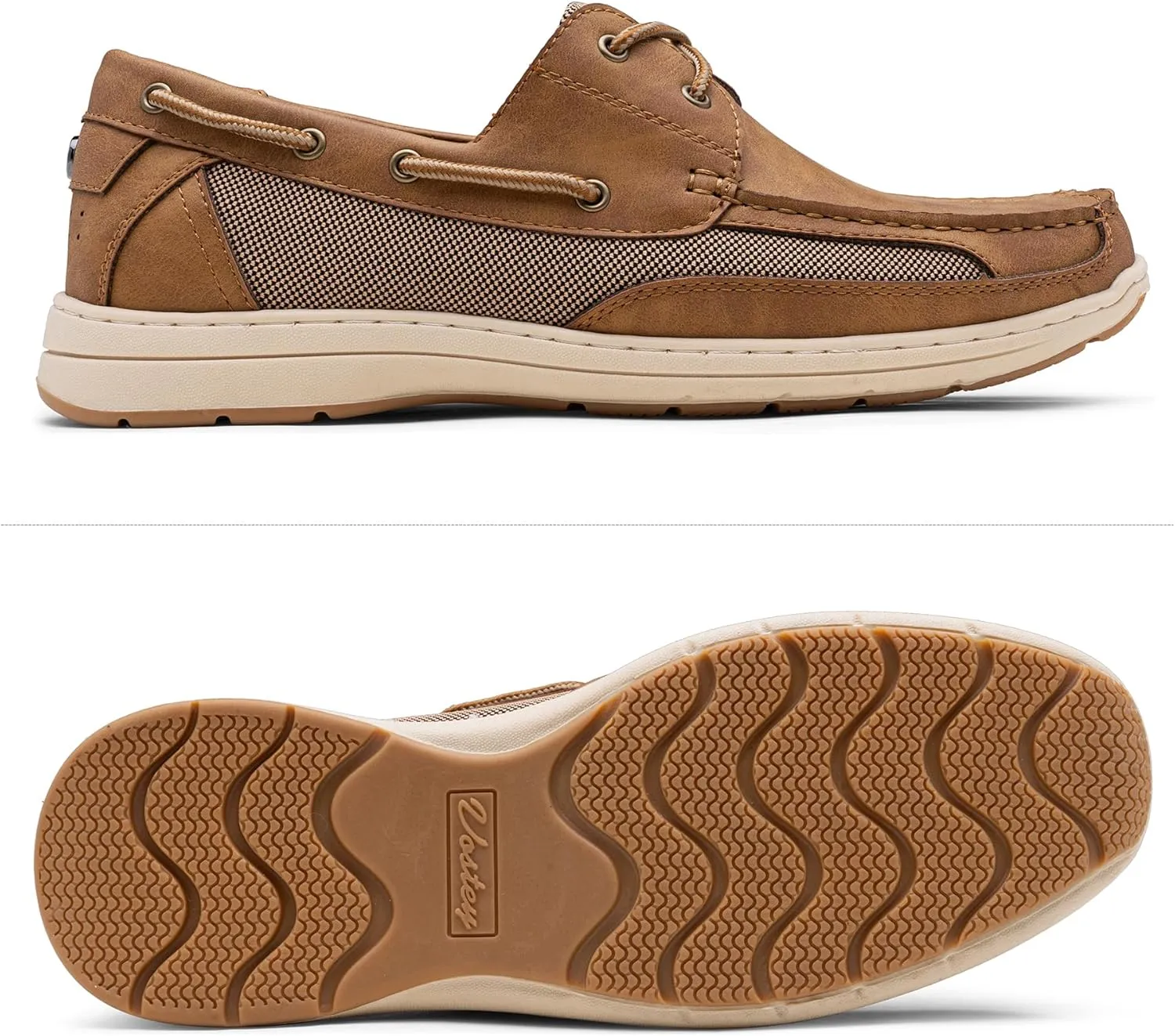 Vostey Men's Loafers & Slip-ons 3-Eye Boat Shoes Men Comfortable Casual Loafers for Men