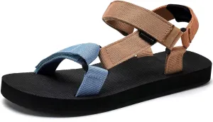 WateLves Men's Sandals Hiking-Sport-Sandals with Adjustable Webbing Lightweight Water-Athletic-Beach-Sandals for Walking-Fishing-Travel-Trekking-Camping