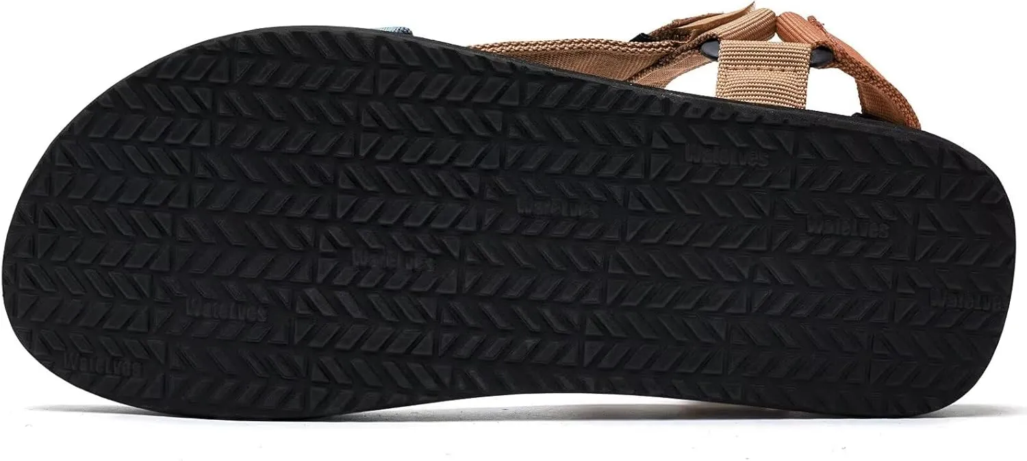 WateLves Men's Sandals Hiking-Sport-Sandals with Adjustable Webbing Lightweight Water-Athletic-Beach-Sandals for Walking-Fishing-Travel-Trekking-Camping