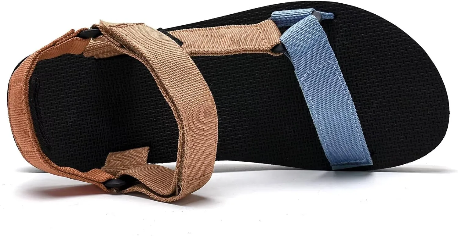 WateLves Men's Sandals Hiking-Sport-Sandals with Adjustable Webbing Lightweight Water-Athletic-Beach-Sandals for Walking-Fishing-Travel-Trekking-Camping