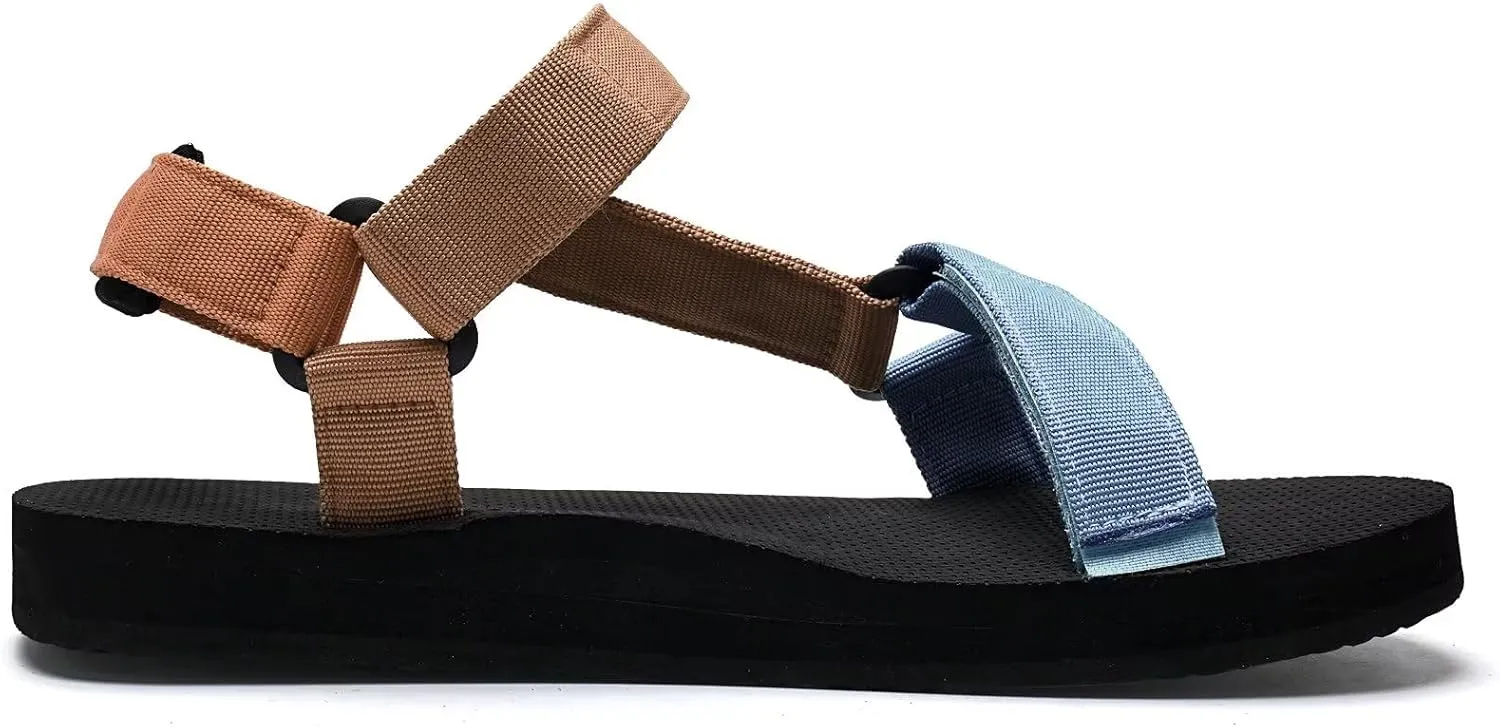 WateLves Men's Sandals Hiking-Sport-Sandals with Adjustable Webbing Lightweight Water-Athletic-Beach-Sandals for Walking-Fishing-Travel-Trekking-Camping