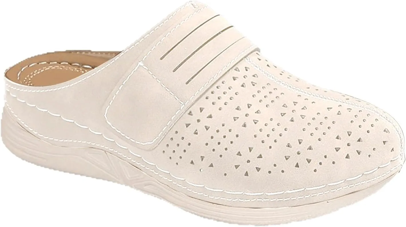 Wedge Clogs for Women Closed Toe Mules Shoes 2025 Summer Casual Slip on Slippers Comfortable Leather Insole Sandals Outdoor Walking Shoes