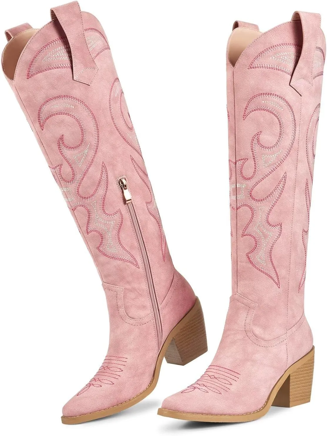 wetkiss Cowboy Boots for Women Knee High, Cowgirl Boots Women Rhinestone Comfort Fashion Tall Sparkling Western Boots Boots for Women