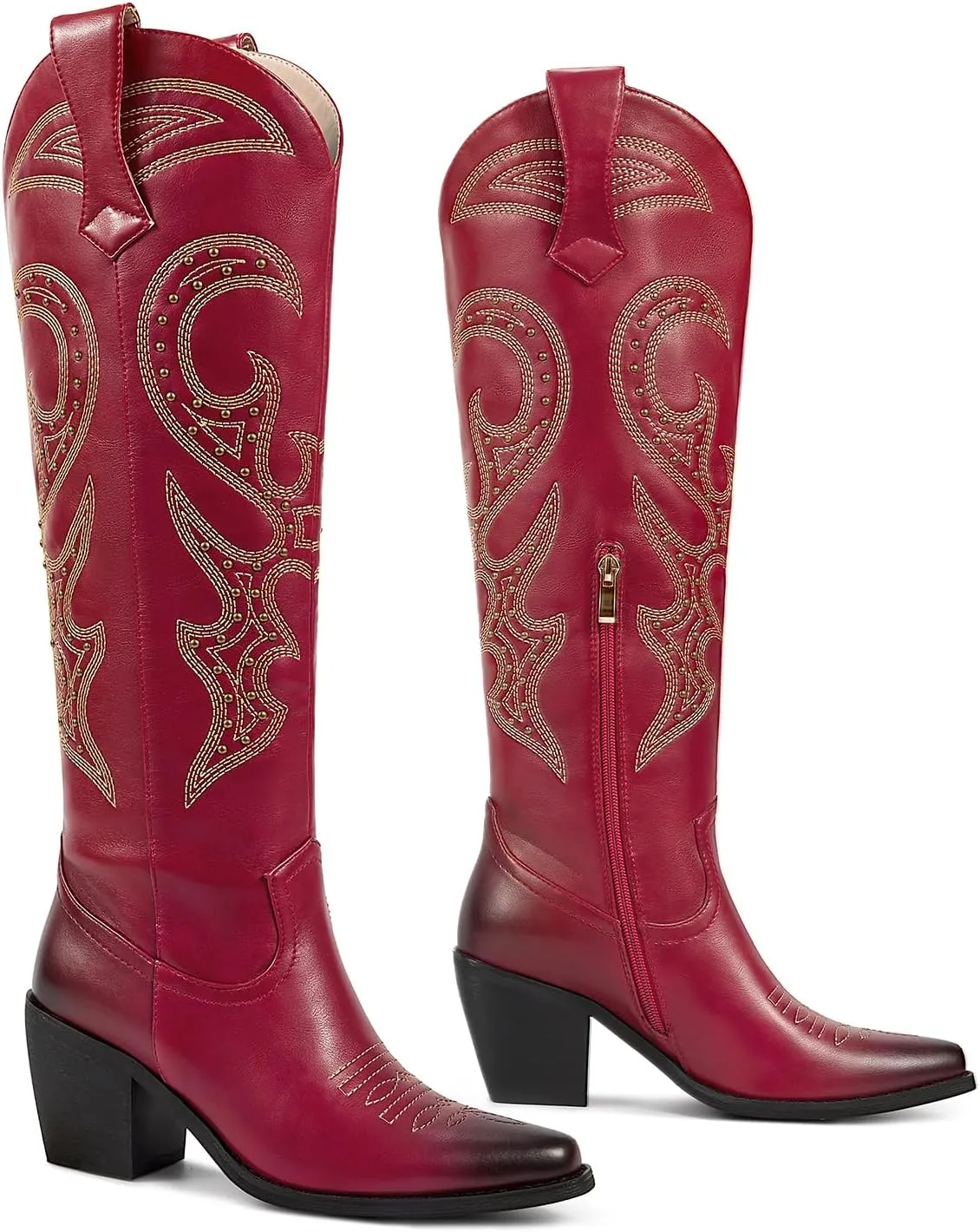 wetkiss Cowboy Boots for Women Knee High, Cowgirl Boots Women Rhinestone Comfort Fashion Tall Sparkling Western Boots Boots for Women