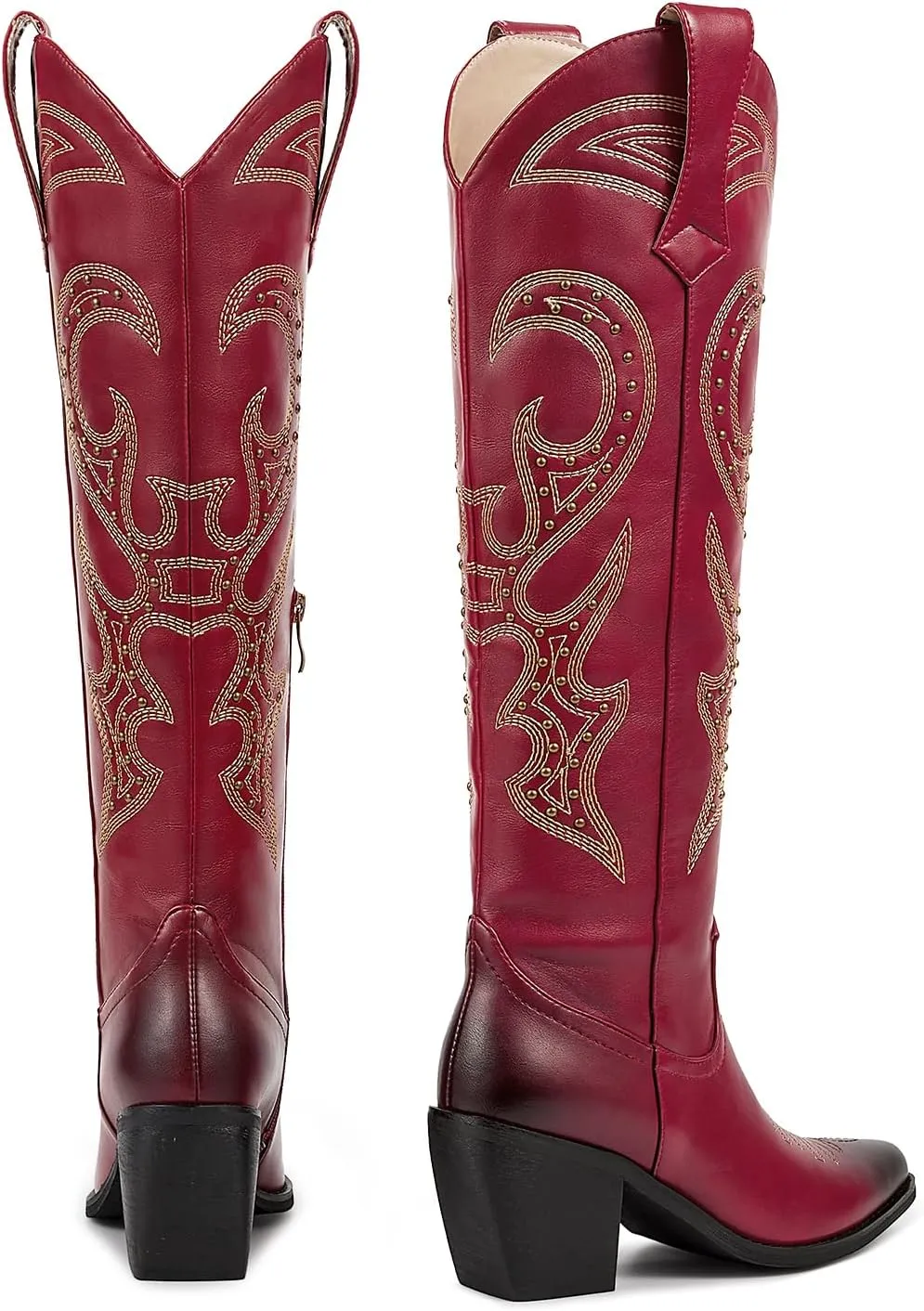 wetkiss Cowboy Boots for Women Knee High, Cowgirl Boots Women Rhinestone Comfort Fashion Tall Sparkling Western Boots Boots for Women