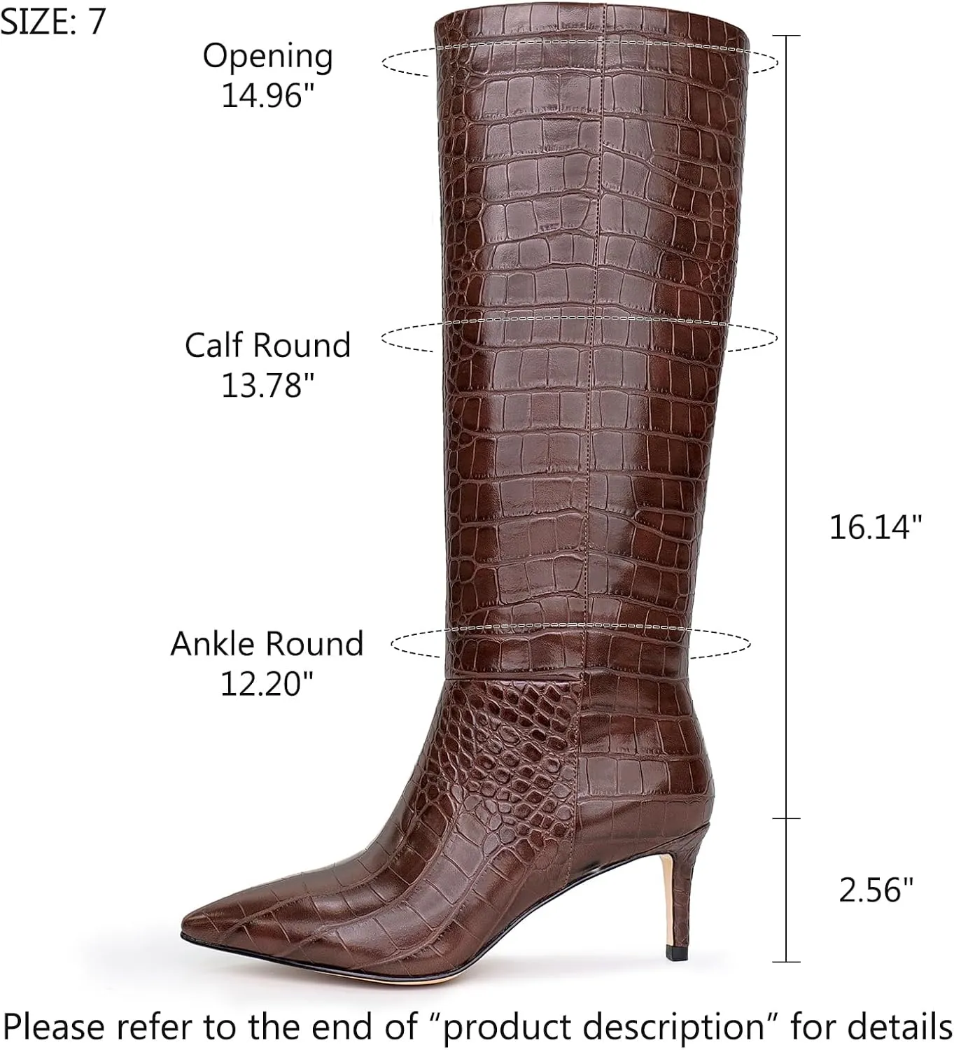 wetkiss Knee High Boots for Women, with Kitten Heel and Pointed Toe Design, Classic and Sexy