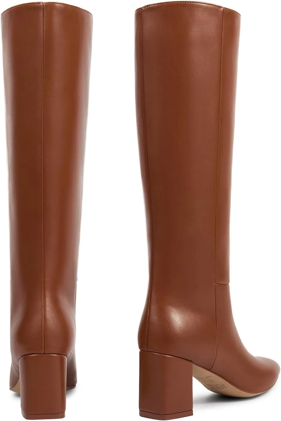 wetkiss Knee High Boots Women Chunky Heel Faux Crocodile Boots Pointed Toe Tall Pull-On Fall Long Boot