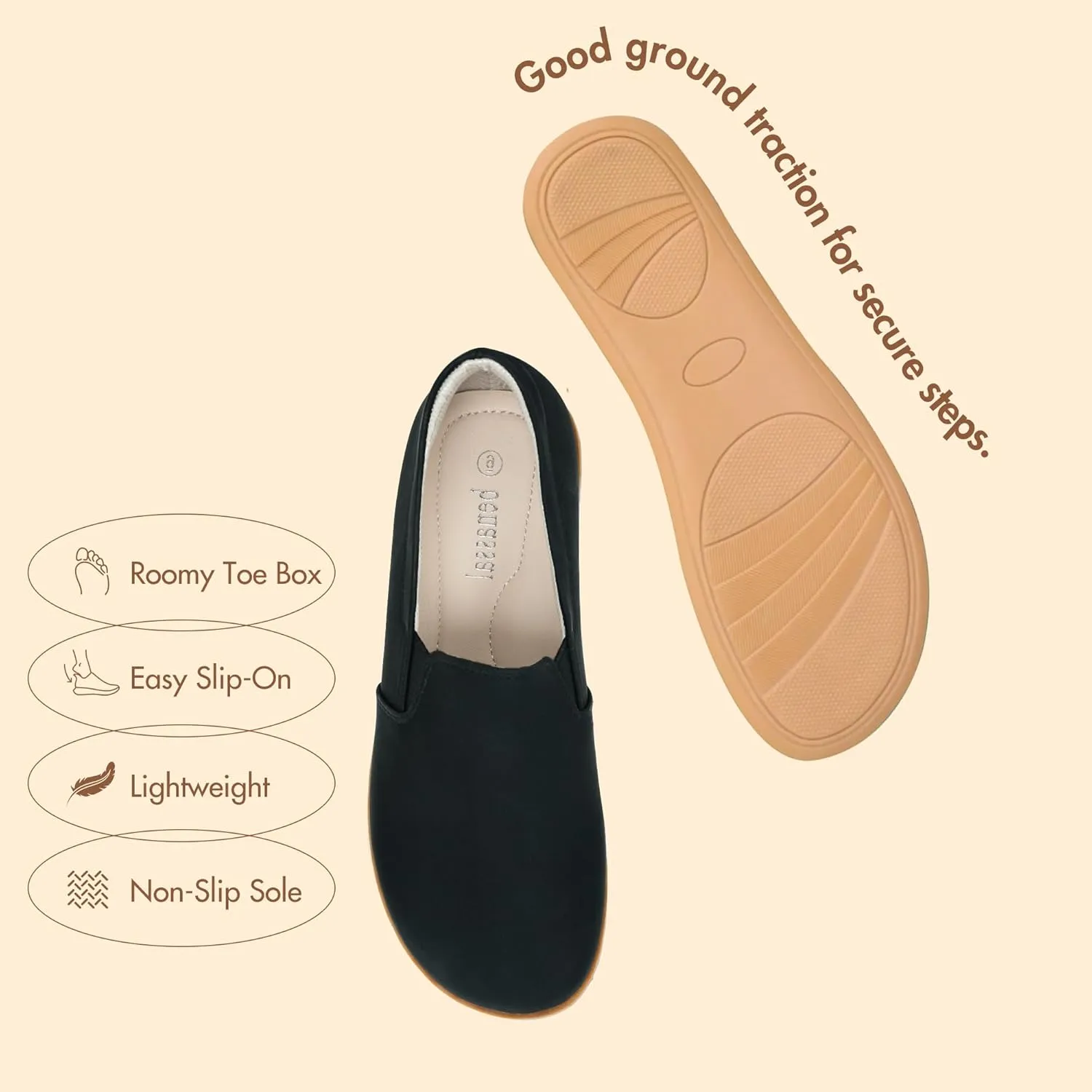Women Barefoot Dress Shoes Comfortable Walking Loafers