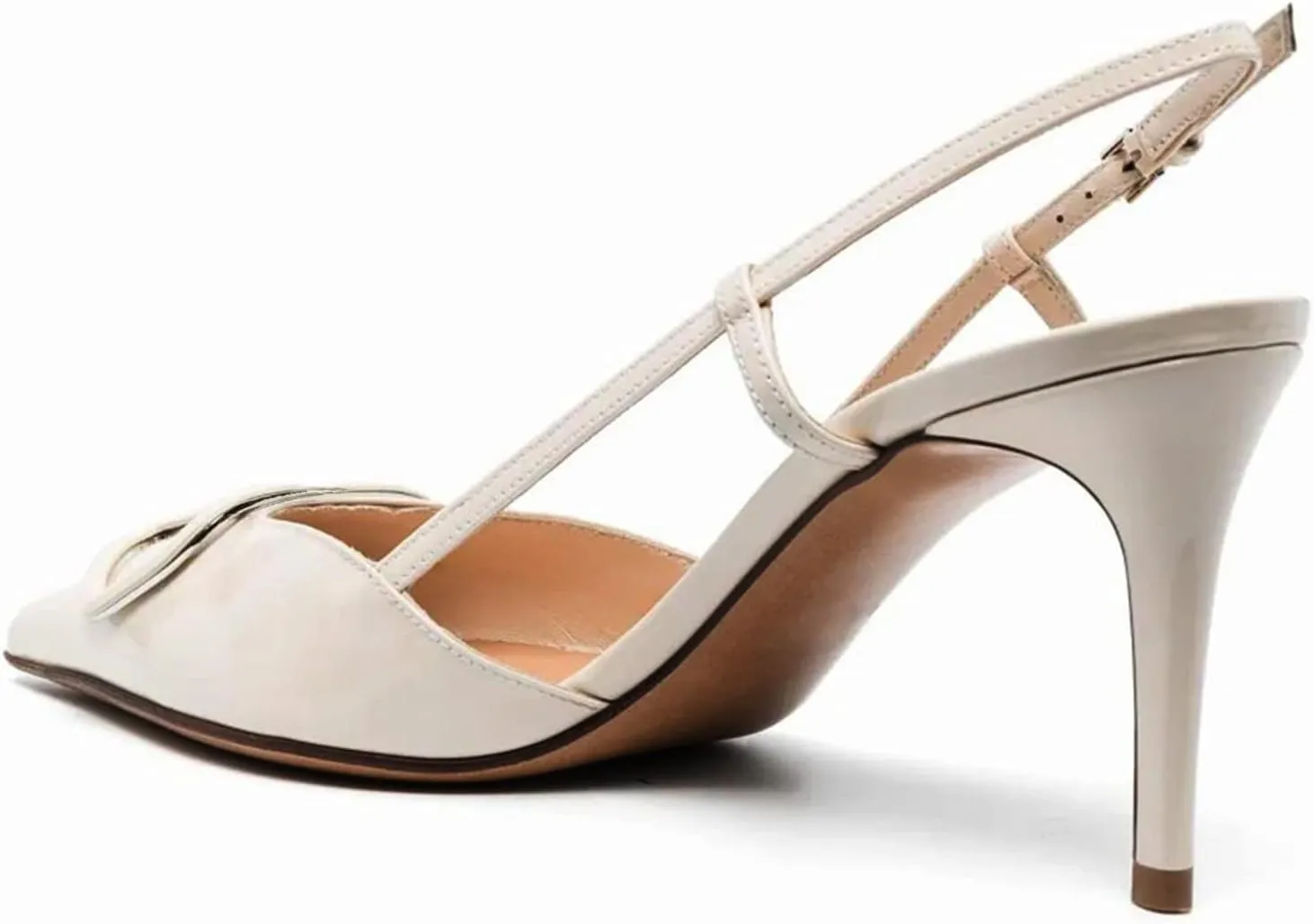 Women Heeled Slingback Sandals Closed Pointed Toe Stiletto High Heels Slip-On Backless Evening Prom Party Dress Shoes
