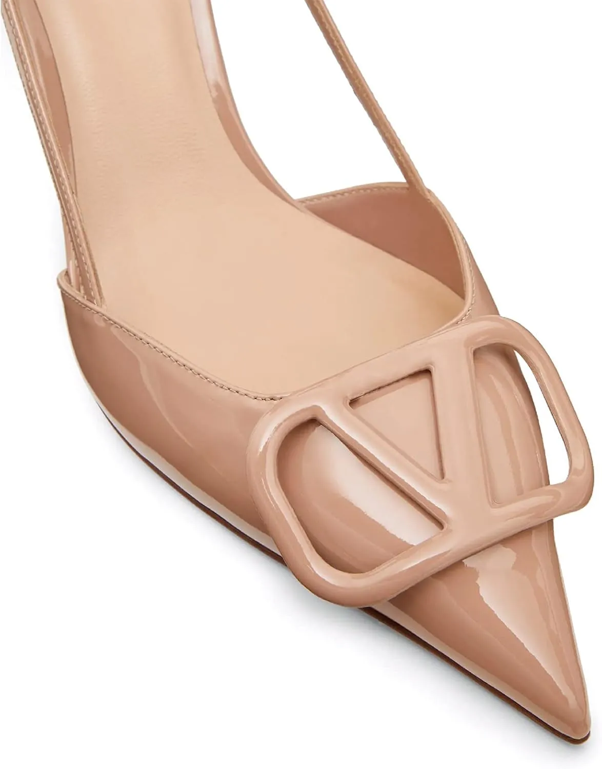 Women Heeled Slingback Sandals Closed Pointed Toe Stiletto High Heels Slip-On Backless Evening Prom Party Dress Shoes