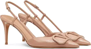 Women Heeled Slingback Sandals Closed Pointed Toe Stiletto High Heels Slip-On Backless Evening Prom Party Dress Shoes