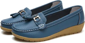 Women Penny Loafer Casual Comfort Slip on Shoes Walking Flat Driving Moccasins Wide Width Shoes Ladies