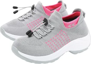 Women Walking Shoes Breathable Orthopedic Sneakers Comfortable Air Cushion Ortho Plantar Fasciitis Slip on Comfort Wear Ladies Walking Shoes Casual Athletic Workout Sneaker