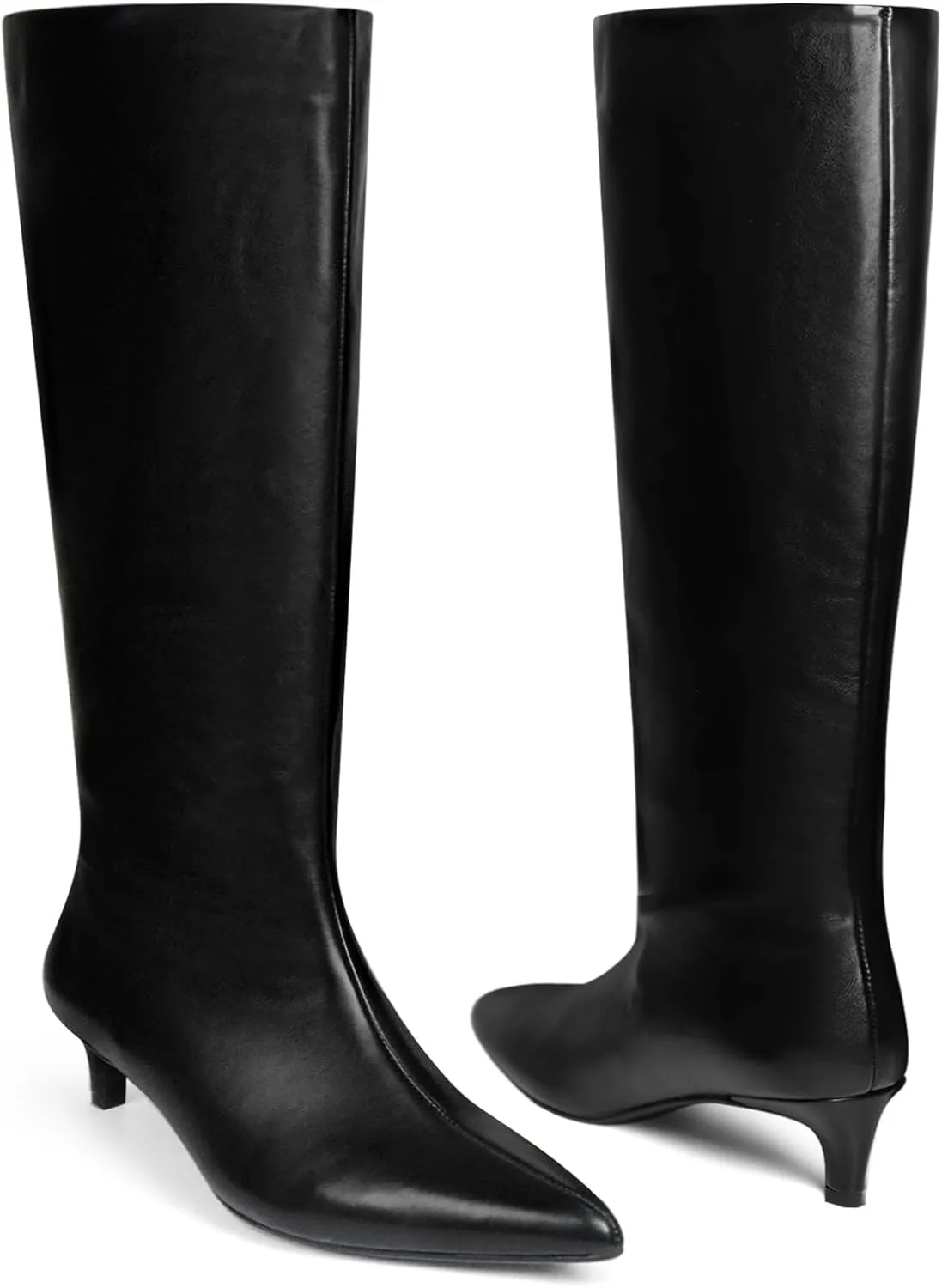 Womens Boots Knee High Kitten Heel Tall Boots For Women Pointed Toe Low Heel Fahion Fall Dress Long Boots