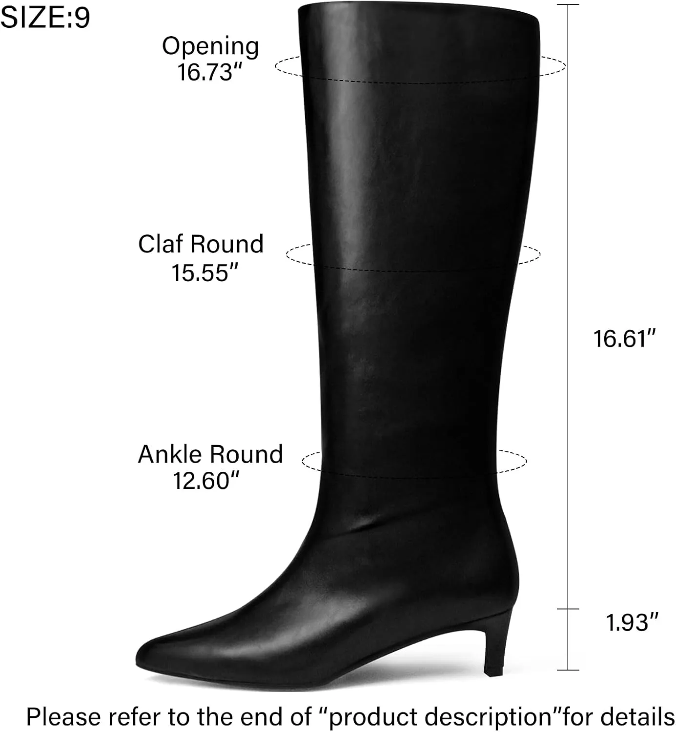Womens Boots Knee High Kitten Heel Tall Boots For Women Pointed Toe Low Heel Fahion Fall Dress Long Boots