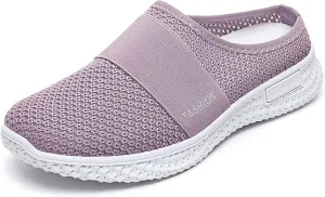 Women's Breathable Mesh Shoes Outdoor Hiking Shoes Fashion Loafers Slip-Ons Slippers Walking Sneakers Open Back Slip On Air Cushion Lightweight Beach Sandals Mules Clogs for Women Men