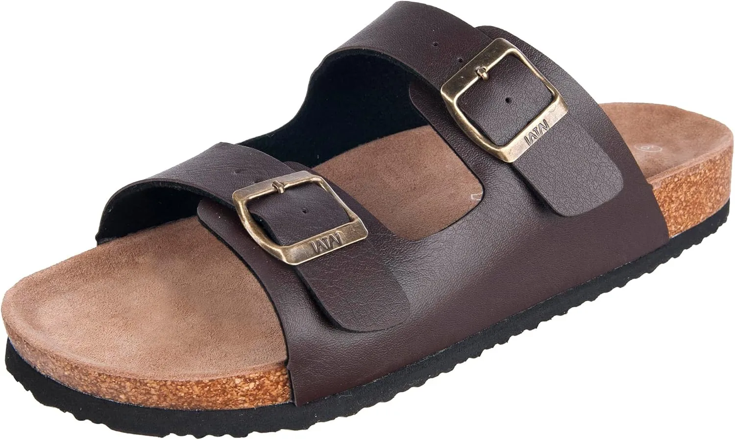 Women's Comfort Slides for Women Cow Suede Cork Footbed Sandals with Adjustable Strap Buckle Open Toe Beach Sandals