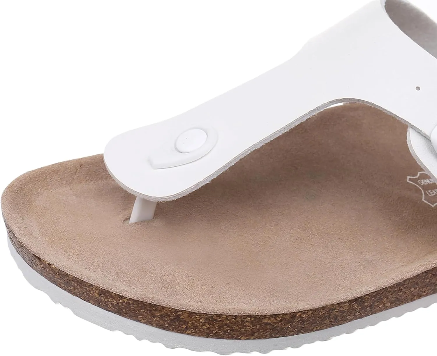 Women's Comfort Slides for Women Cow Suede Cork Footbed Sandals with Adjustable Strap Buckle Open Toe Beach Sandals