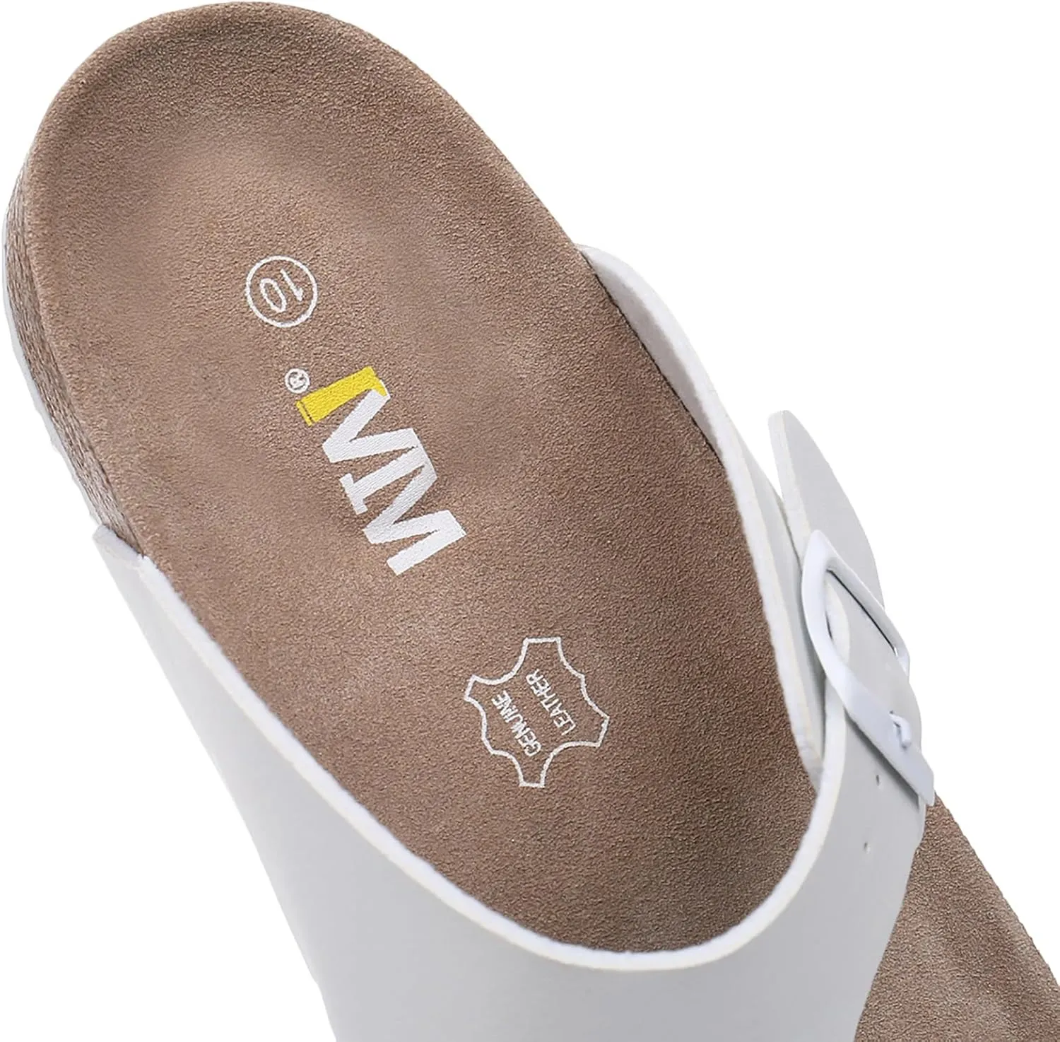 Women's Comfort Slides for Women Cow Suede Cork Footbed Sandals with Adjustable Strap Buckle Open Toe Beach Sandals