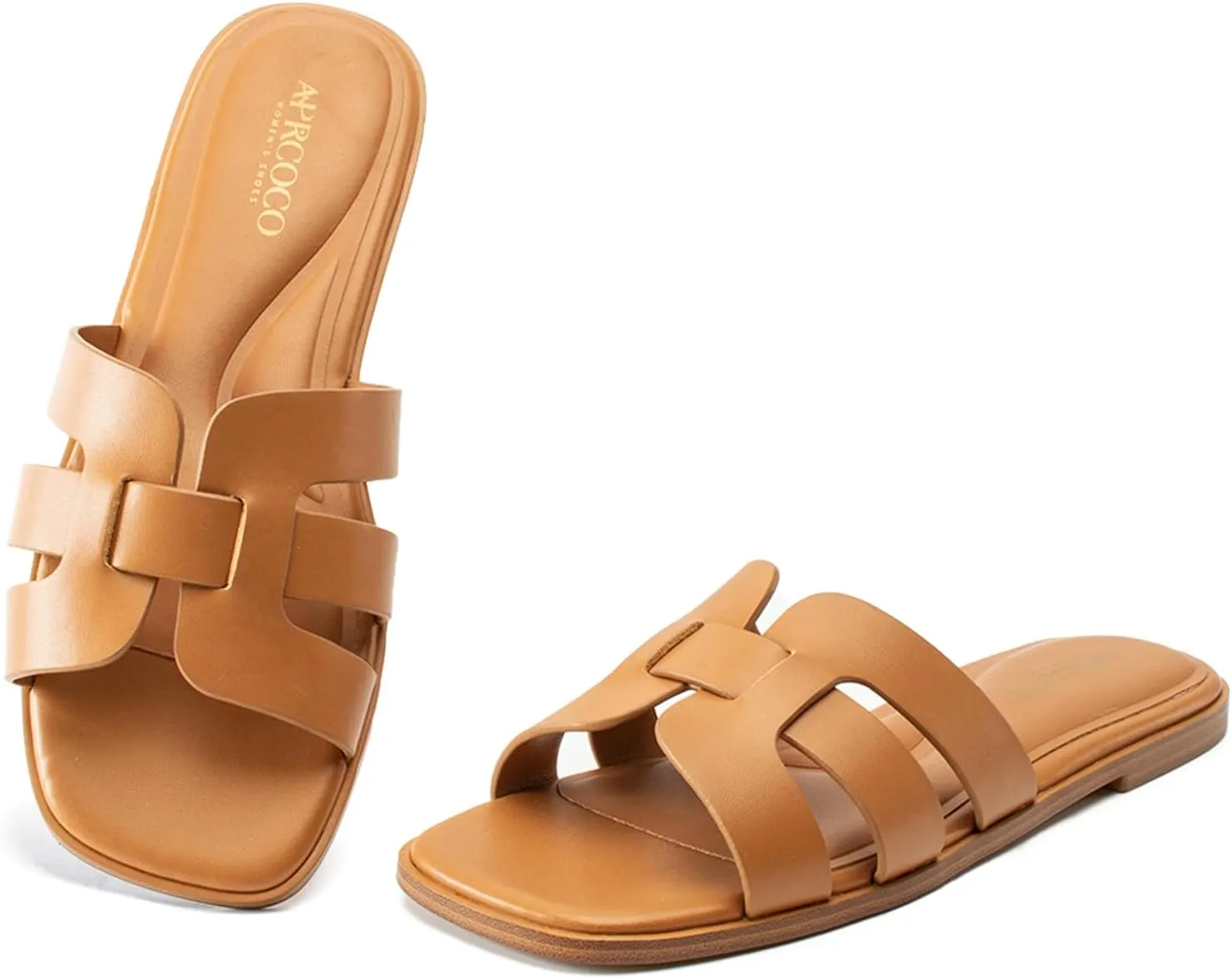 Women's Flat Sandals Casual Slip On Cross Band Sandals for Women Summer Dressy Slide Beach Sandal