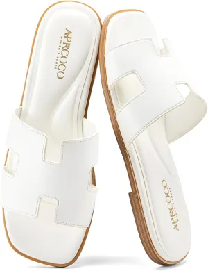 Women's Flat Sandals Dressy Classic H-Band Flats Sandals Summer Beach Vacations Slide Sandals