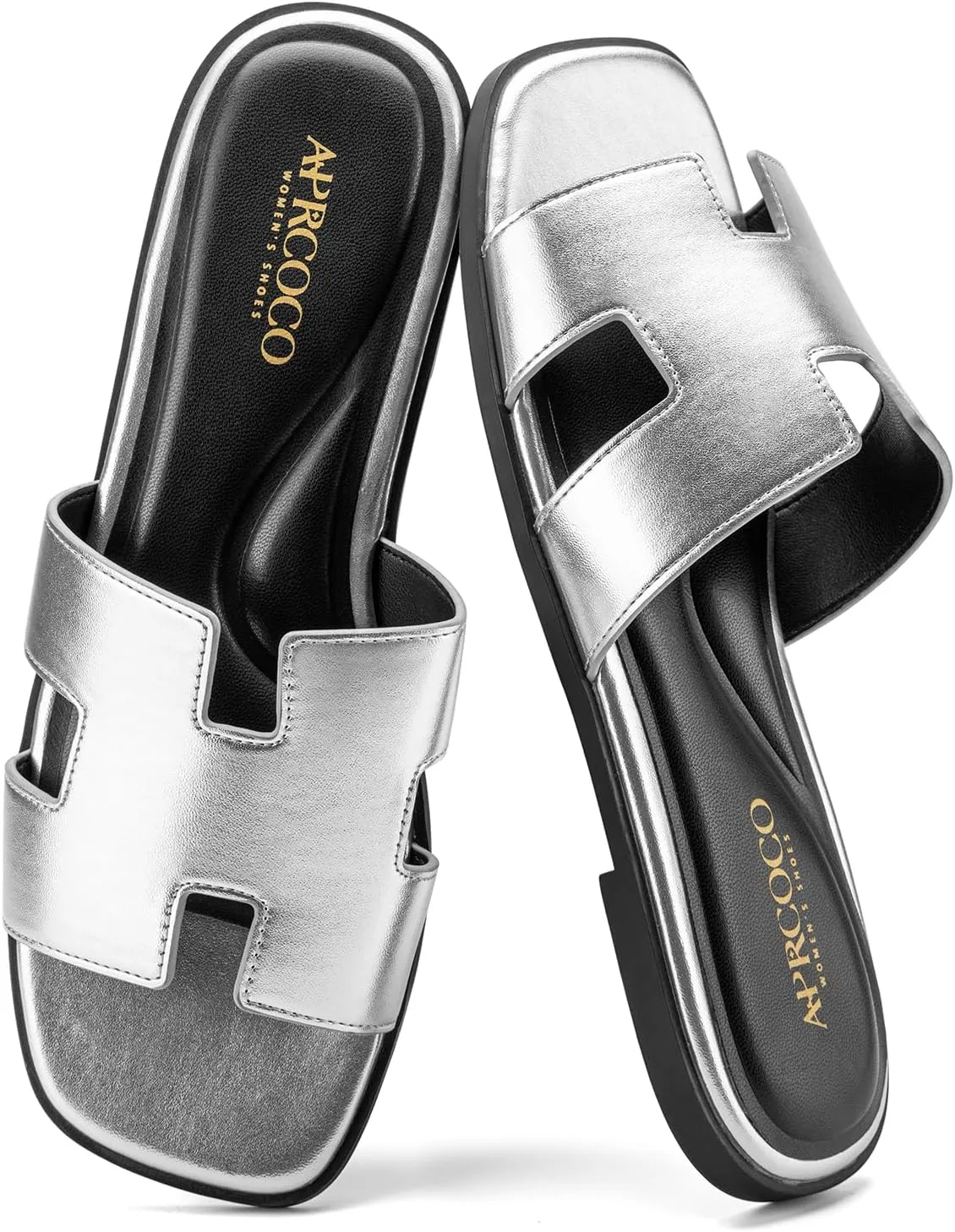 Women's Flat Sandals Dressy Classic H-Band Flats Sandals Summer Beach Vacations Slide Sandals